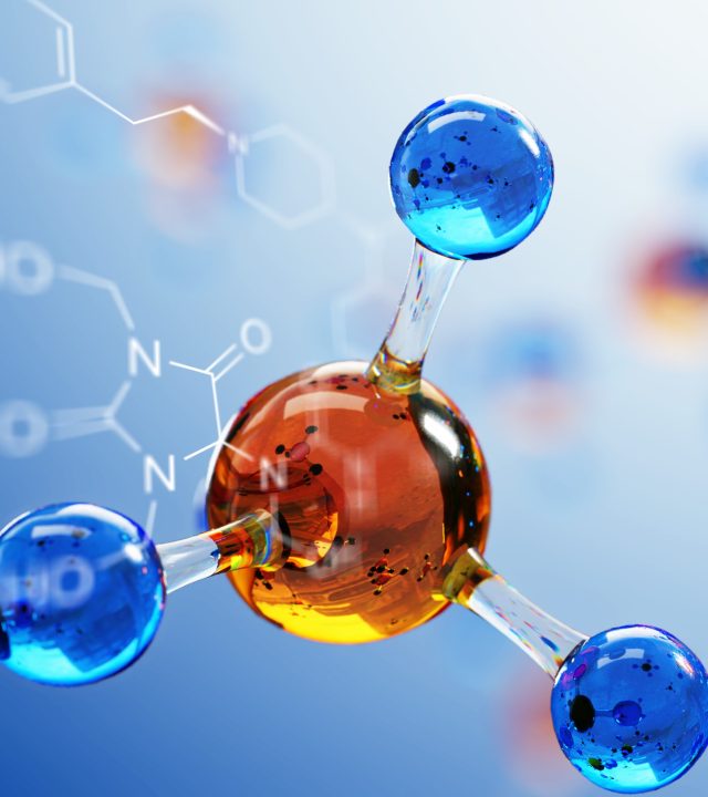 3d,Illustration,Of,Molecule,Model.,Science,Background,With,Molecules,Chemical